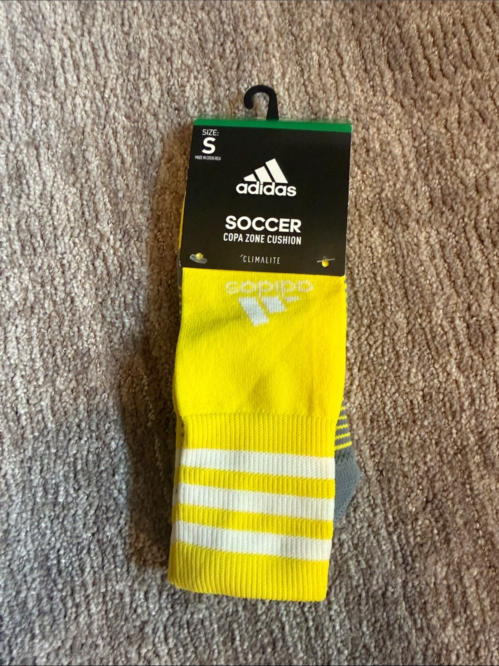 Adidas Men's Soccer Copa Zone Cushion Socks - Yellow (Size S)